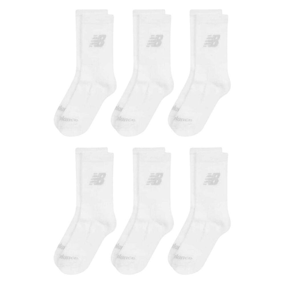New Balance Childrens/Kids Cotton Crew Socks (Pack of 6) / White